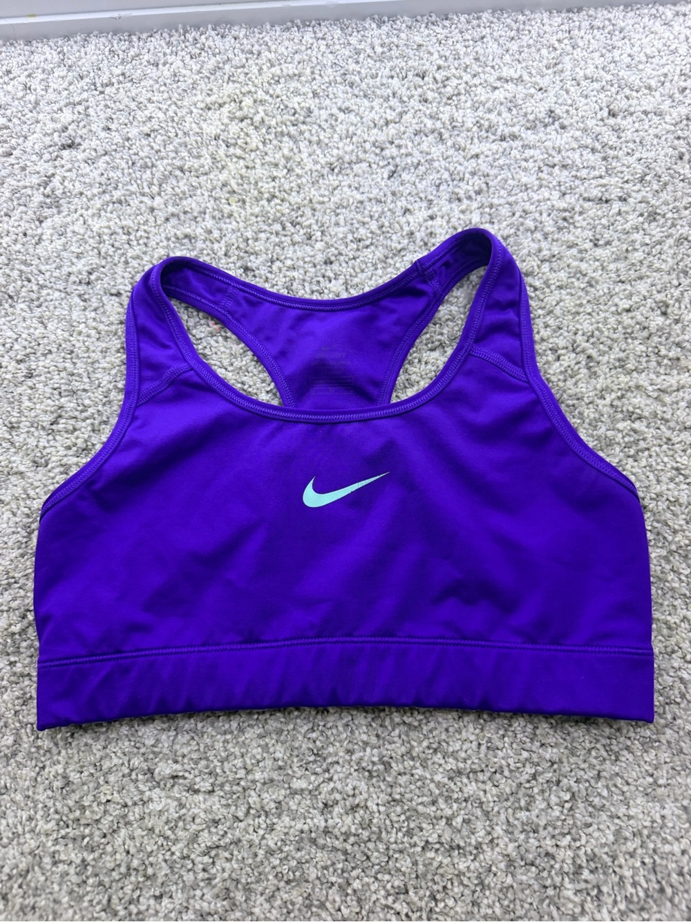 Nike Purple Racerback Sports Bra with Mint Swoosh